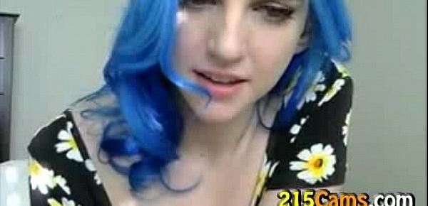  Blue Haired Girl Flowers Plays with Tits Free Porn Camsex Livesex